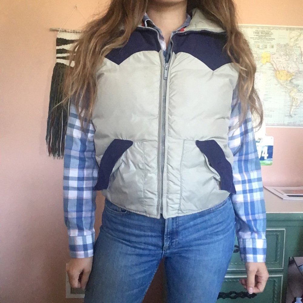 Vintage Blue and Gray Women's Vest